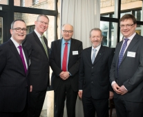 from left to right: Stephen O\' Donovan - BDO, Brian McEnery - BDO, Michael Finucane, Sean Kelly MEP, Nick Ashmore - SBCI