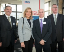 from left to right: Frank D\'arcy - Wicklow Partnership, Celine Griffin - First Citizen Finance (SBCI), Celine GriffinGer Holiday - BDO, Brian McEnery - BDO,