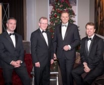 No repro fee- limerick chamber president's dinner 2017 - 17-11-2017, From Left to Right: Dr James Ring - CEO Limerick Chamber, Niall Gibbons - Tourism Ireland, Ken Johnson - President Limerick Chamber, Matthew Thomas - Shannon Group. Photo credit Shauna Kennedy