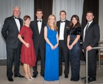 No repro fee- limerick chamber president's dinner 2017 - 17-11-2017, From Left to Right: Donal Creaton, Jacki Fox, Harry Fehily, Sandra Egan, Neil O'Gorman, Rachael O'Shaughnessy and Shane Costelloe all from HOMS and sponspors of Best Large Business Award. Photo credit Shauna Kennedy