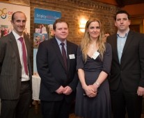 From left to Right: Cian McInerney - Ulster Bank, Eamon Hehir - Ulster Bank, Rita McInerney - CEO Ennis Chamber, Fergal Carroll - CIMA.Â 