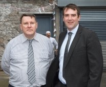 Eugene Muffy and Matthew Duane Rice at the Limerick Chamber 200th Anniversary Party. Picture: Oisin McHugh