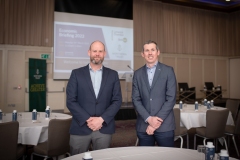 Economic Briefing held in the Strand Hotel, Limerick on 14th March 2022. from left to right: Ray O’Brien - Bernal Institute, Paraic Rattigan - Mid West Regional Enterprise Plan,