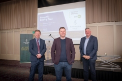 Economic Briefing held in the Strand Hotel, Limerick on 14th March 2022. from left to right: Damien Garrihy  - AIB,  Eoin Ryan - Keogh Gallagher Ryan, Dermot Graham - Limerick Chamber.