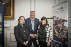 Members Mingle held in Limerick Chamber Boardroom and sponsored by AIB.  from left to right: Ailish O’Reilly - Boher, Dermot Graham - Limerick Chamber, Valerie O’Gorman - Boher,