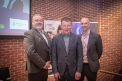 no repro fee- Economic Business Briefing Breakfast held in the Dugout, International Rugby Experience, O’Connell Street. From Left to Right: Noel Gavin - Northern Trust, Graham Burns - CPL Recruitment, Cian McInnerney - AIB.