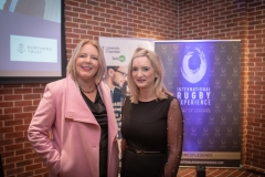 no repro fee- Economic Business Briefing Breakfast held in the Dugout, International Rugby Experience, O’Connell Street. From Left to Right: Lavinia Ryan Duggan - VHI, Sinead Connolly - PTSB.