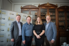 2024 Limerick Chamber Regional Business Awards Launch which took place in the Limerick Chamber Office on 12th June. From left to right: Damien Garrihy - AIB / Sponsor,   John Patrick -  Shaw Carelon,  Gillian Barry - TUS/ Sponsor,   Noel Gavin - President Limerick Chamber,