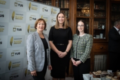 2024 Limerick Chamber Regional Business Awards Launch which took place in the Limerick Chamber Office on 12th June. From left to right: Laurence Garric  - LMHA  Gillian Barry - TUS/ Sponsor, Gemma Harte - BDO/ Award Sponsor.