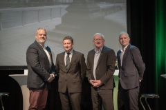 Mayoral Debate which took place on Tuesday 21st May and held in TUS.  Sponsored by Limerick Chamber Limerick Post and TUS. From left to right: Noel Gavin - President Limerick Chamber / Sponsor,  Pat Leahy - MC /  Political Editor Irish Times,   Professor Vincent Cunnane - President TUS / Sponsor, Will Ryan- Limerick Post - / Sponsor,