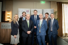 AIB Luncheon in association with the Limerick Chamber held in The Savoy Hotel on Thursday 21st April , Limerick. From Left to Right: Front Row: Dee Ryan -CEO  Limerick Chamber, Colin Hunt - Speaker / AIB, Mayor of City and County of Limerick Daniel Butler,  Kieran Considine - AIB. 
Back Row: Sean Golden - Speaker / Limerick Chamber, Donal Cantillon - President Limerick Chamber, Helen Dooley- AIB