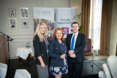 AIB Luncheon in association with the Limerick Chamber held in The Savoy Hotel on Thursday 21st April , Limerick. From Left to Right: Jean Creagh - AIB, Jacinta Khan - The Savoy Hotel, Sean Golden - Limerick Chamber.