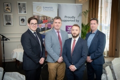 AIB Luncheon in association with the Limerick Chamber held in The Savoy Hotel on Thursday 21st April , Limerick. From Left to Right: Michael MacCurtin - Limerick Chamber Skillnet, Tony Bourke - Bourke Malone, Darragh Keane - AIB, Derek Peril - STEM Recruitment.