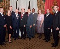At a reception for visiting ambassadors to the LIT Irish Innovation Showcase, were from John Hennessy Niland, US Embassy; Maria Kelly, Limerick Chamber; Mait Maartinson, Estonia Ambassador; Robert Devriese, Belgium Ambassador; Gordon Kearney, President Limerick Chamber; Dominick Chilcott, British Ambassador; Paramente Phamotse, Lesotho Ambassador; Cllr Maria Byrne, Deputy Mayor of Limerick; Peteris Elferts, Latvia Ambassador and Vidmantas Purlys, Lithuania Ambassador. - Picture: Kieran Clancy ©