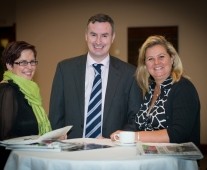 from left to right: siobhan scanlon - Irish Greyhound Board, Brian Shanley- Ulster Bank, Lisa McGee- ISLE Magazine