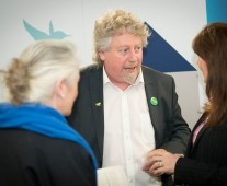 Mike Fitzpatrick networking at Autumn business lunch at Thomond Park