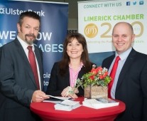 From left to right:Adam McGrath - Northern Trust, Marie O\'Reilly - Northern Trust, Derek Drinan - Ulster Bank
