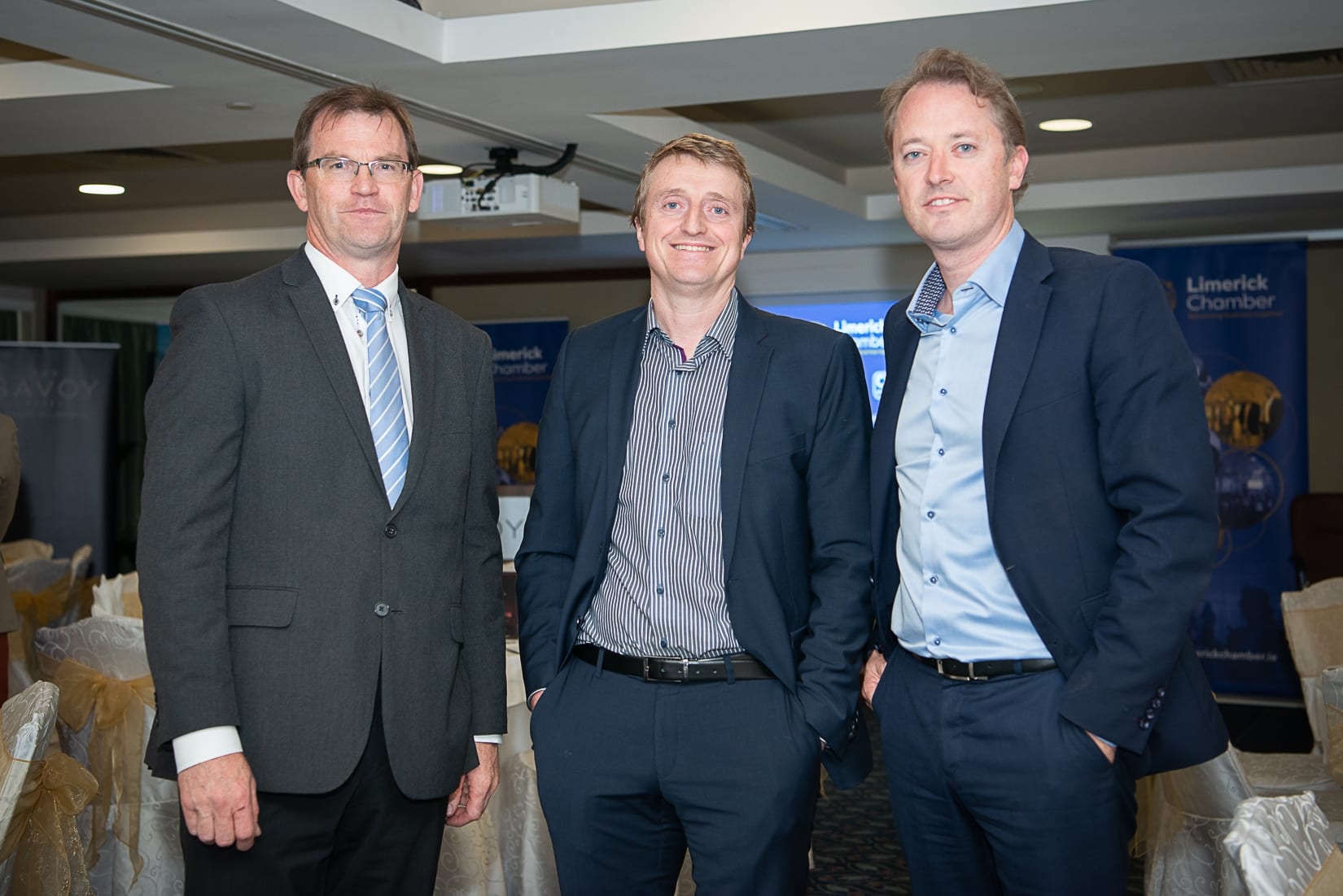 No repro fee-Limerick Chamber Autumn Luncheon which was held in The Savoy Hotel on Monday 23rd September - From Left to Right: Alan Luby - PWC, Sean Arkins - Techno Path, John Daly - PWC. 
Photo credit Shauna Kennedy