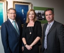 from left to right: John Rice - Glance Promotions, Maria Kelly- iBusiness Warriors, Dr James Ring - CEO Limerick Chamber