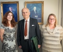 from left to right: Sharon Slator- Author, Cian O\'Carroll - Book Committee, Susan Mosley