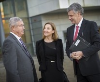 from left to right: Allen Bouska- Mayor of Marion Iowa, Maria Kelly - CEO Limerick Chamber, Dr Philip O\'Regan, Dean of The Kemmy Business School,