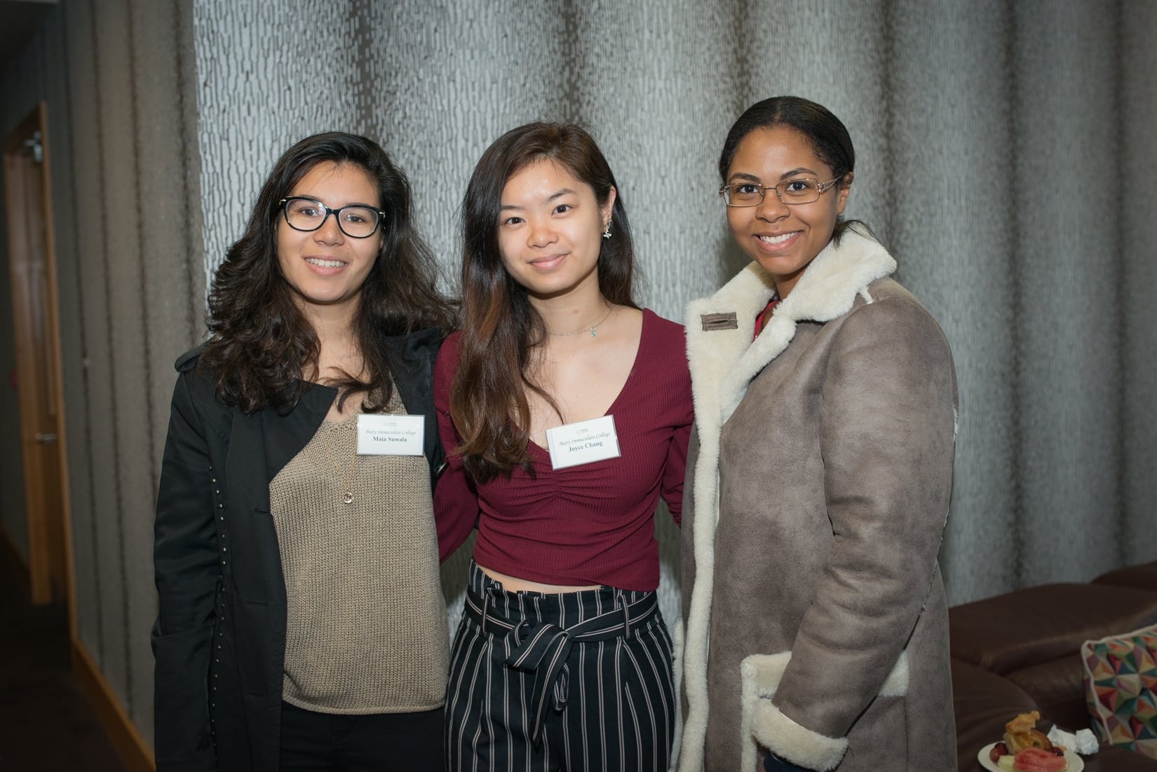 No repro fee-Business Excellence Seminar: Wealth Management. Event sponsored by AIB- 11-09-2018, From Left to Right:Maia Suwala, Joyce Chang and Maribel Maignan  all from Mary Immaculate College
Photo credit Shauna Kennedy