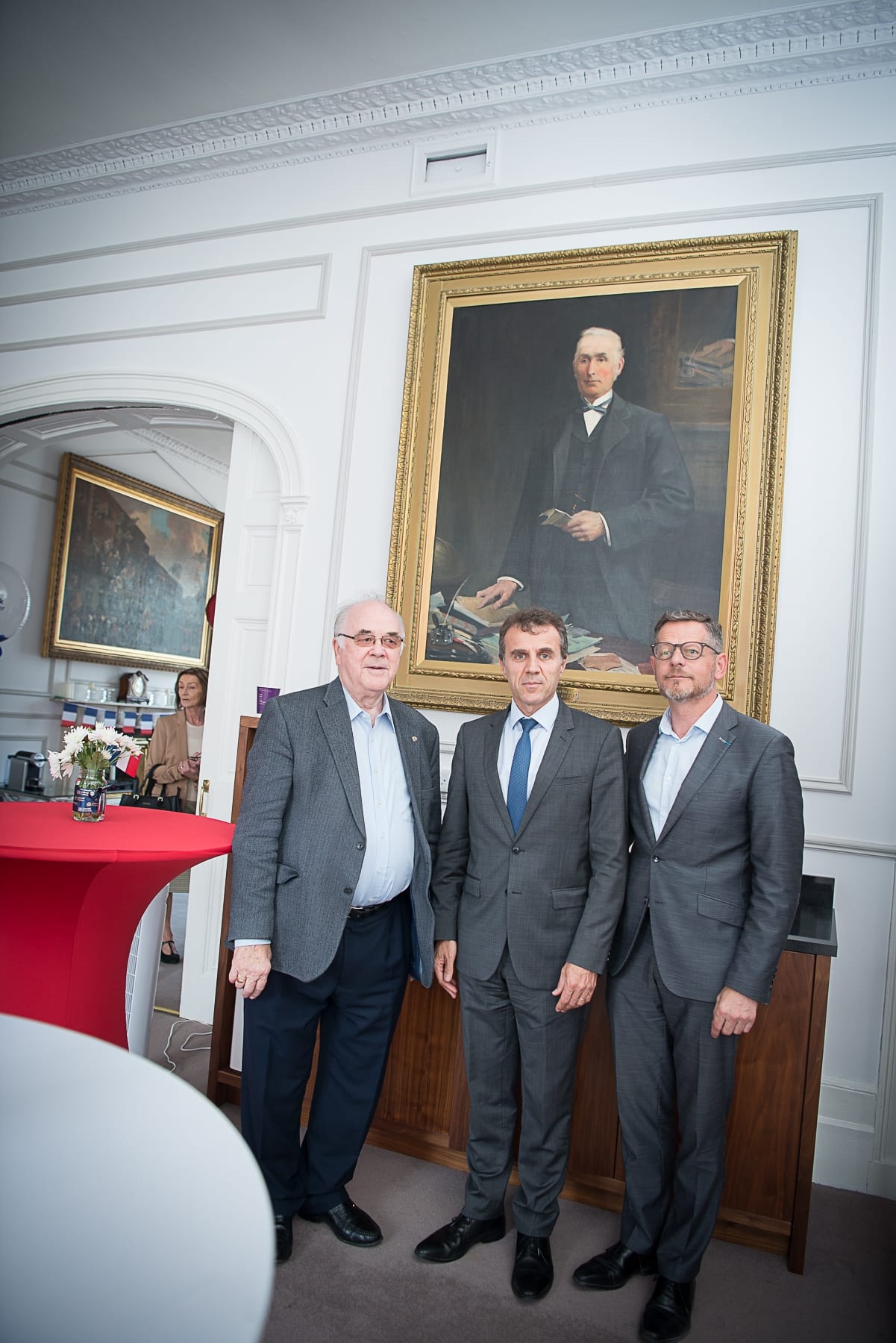 no repro fee- 
From Left to Right:  French Embassy Event which took place on the 18th June in the Limerick Chamber Boardroom:  Tony Brazil - Spanish Vice Consulate, HE Stéphane Crouzat - French Embassy,  John Moran - Hunt Museum.
Photo by Morning Star Photography