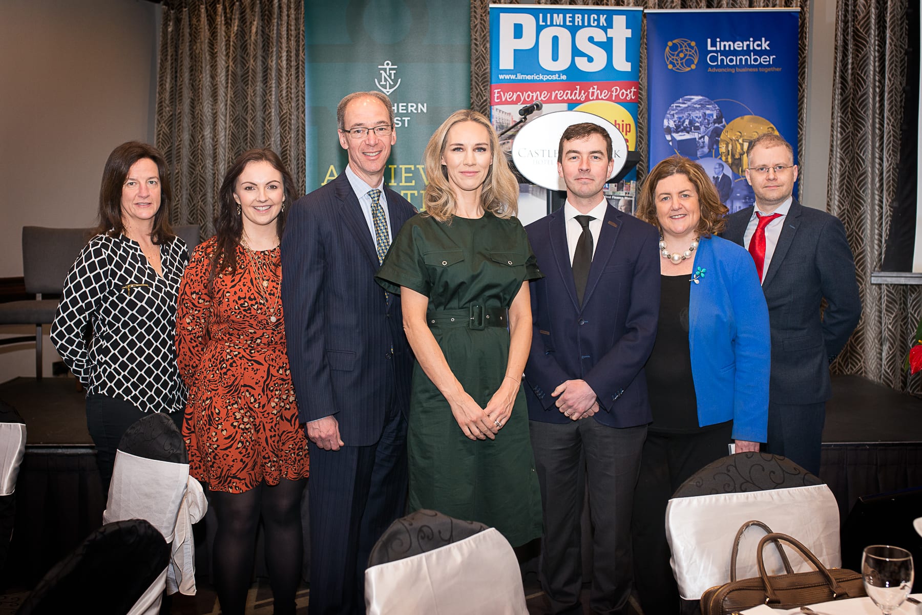 Economic Breakfast Briefing; European and Local Economic Outlook In association with the Limerick Post which took place in the Castletroy Park Hotel on Monday 11th Feb 2019:  From left to right: Dr Mary Shire- Limerick Chamber President, Dr. Catriona Cahill - Limerick Chamber Economist / Speaker,  Mr. Carl R. Tannenbaum - Executive Vice President, Chief Economist, Northern Trust / Speaker, Dee Ryan - CEO Limerick Chamber, Prof. Stephen Kinsella - Associate Professor, Kemmy Business School, University of Limerick / Speaker, Catherine Duffy - General Manager Northern Trust, Will Ryan- Editor Limerick Post. Images by Morning Star Photography