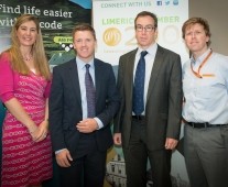 from left to right: Maura McMahon - Limerick Chamber, Alan Dignan - Eircode, Michael Keane - Mary Immaculate College, Fergal Jordan - Castletroy Cabs.