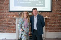 no repro fee-Employer Business Branding held in the Limerick Chamber Offices on 19th April. From left to right: Gillian Horan - Speaker / The Pudding, Graham Burns - Speaker / CPL Resources