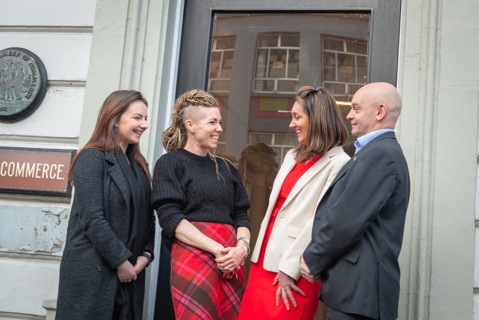 which was held in Limerick Chamber Boardroom on Wednesday 26th February - From Left to Right: Dr Caitriona Cahill - Limerick Chamber, Maria Treacy -  MD Reconnect / Speaker, Karen O’Reilly- Employflex Sponsor/ Speaker, Fergus Chawke, - Employflex Sponsor/ Speaker.  
Photo credit Shauna Kennedy