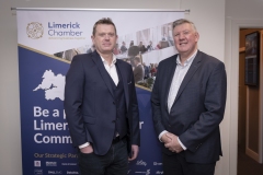 No repro fee-Limerick Chamber Skillnet sponsors energy on the estuary which was held in Clayton Hotel limerick on 24th February - From Left to Right: Billy Nolan - Alantic Projects Company, Dermot Graham - Limerick Chamber. 
Photo credit Shauna Kennedy