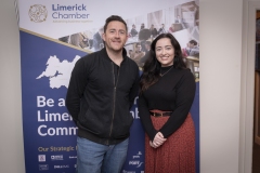 No repro fee-Limerick Chamber Skillnet sponsors energy on the estuary which was held in Clayton Hotel limerick on 24th February - From Left to Right: Robert Meyer - Our Daily Bread, Aisling Nash - Limerick Chamber. 
Photo credit Shauna Kennedy