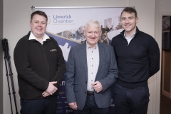 No repro fee-Limerick Chamber Skillnet sponsors energy on the estuary which was held in Clayton Hotel limerick on 24th February - From Left to Right:Gerard O’Donoghue - Enercon, Brendan O’Connor Senior - Foynes Engineering Ltd, Brendan O’Connor Junior - Foynes Engineering Ltd, 
Photo credit Shauna Kennedy
