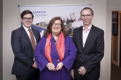 No repro fee-Limerick Chamber Skillnet sponsors energy on the estuary which was held in Clayton Hotel limerick on 24th February - From Left to Right: Michael MacCurtain - Limerick Chamber Skillnet, Eimear Brophy - Limerick and Clare Education and Training Board, Richard McGuire - Mazar. 
Photo credit Shauna Kennedy