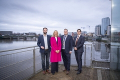 No repro fee-Limerick Chamber Skillnet sponsors energy on the estuary which was held in Clayton Hotel limerick on 24th February - From Left to Right: Deputy Brian Leddin - Chair of the Oireachtas Committee on Environment and Climate Action, Dee Ryan - CEO Limerick Chamber, Donal Cantillon- President Limerick Chamber , Michael MacCurtain - Limerick Chamber Skillnet,
