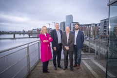 No repro fee-Limerick Chamber Skillnet sponsors energy on the estuary which was held in Clayton Hotel limerick on 24th February - From Left to Right:  Dee Ryan - CEO Limerick Chamber, Pat Keating - Shannon Foynes Port Company  / Speaker, ,Barry O’Sullivan - Shannon Estuary Economic Taskforce / Speaker, Deputy Brian Leddin - Chair of the Oireachtas Committee on Environment and Climate Action / Speaker,