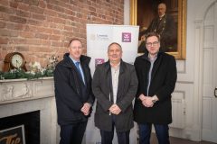 no repro fee  - limerick chamber members mingle networking event held in the chamber boardroom on 18-01-2024 - from left to right: Barry Hogan, Trevor Moroney and Albert Shanahan all from AIB.