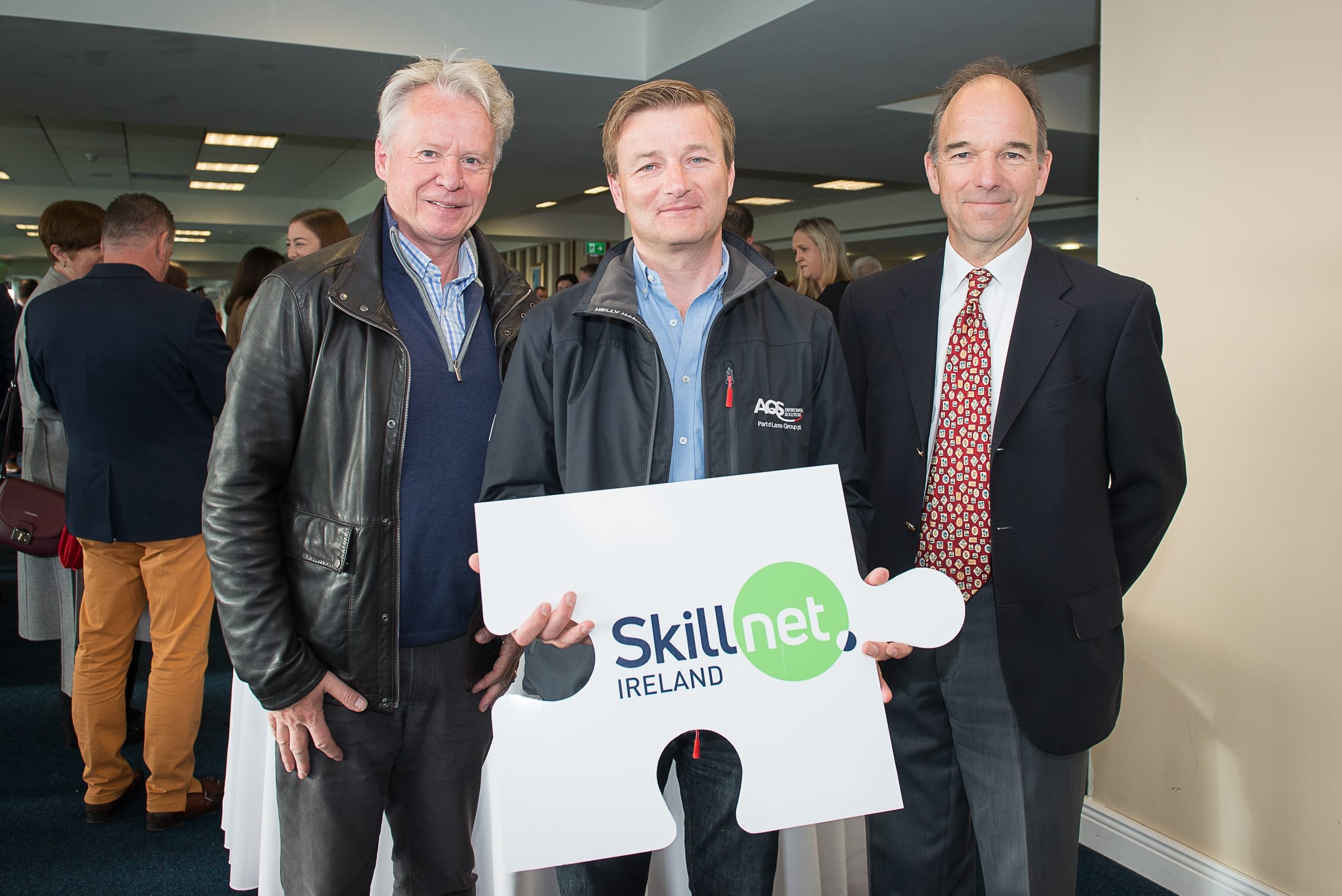 From Left to Right:  Upskilling the MidWest with John Kiely which took place on the 30th April in function room of the Limerick Racecourse: Dick Meaney - LIT, Michael O’Regan - AQS Environment, Frank Guy - Frank C Guy  Leadership and Performance Coach.