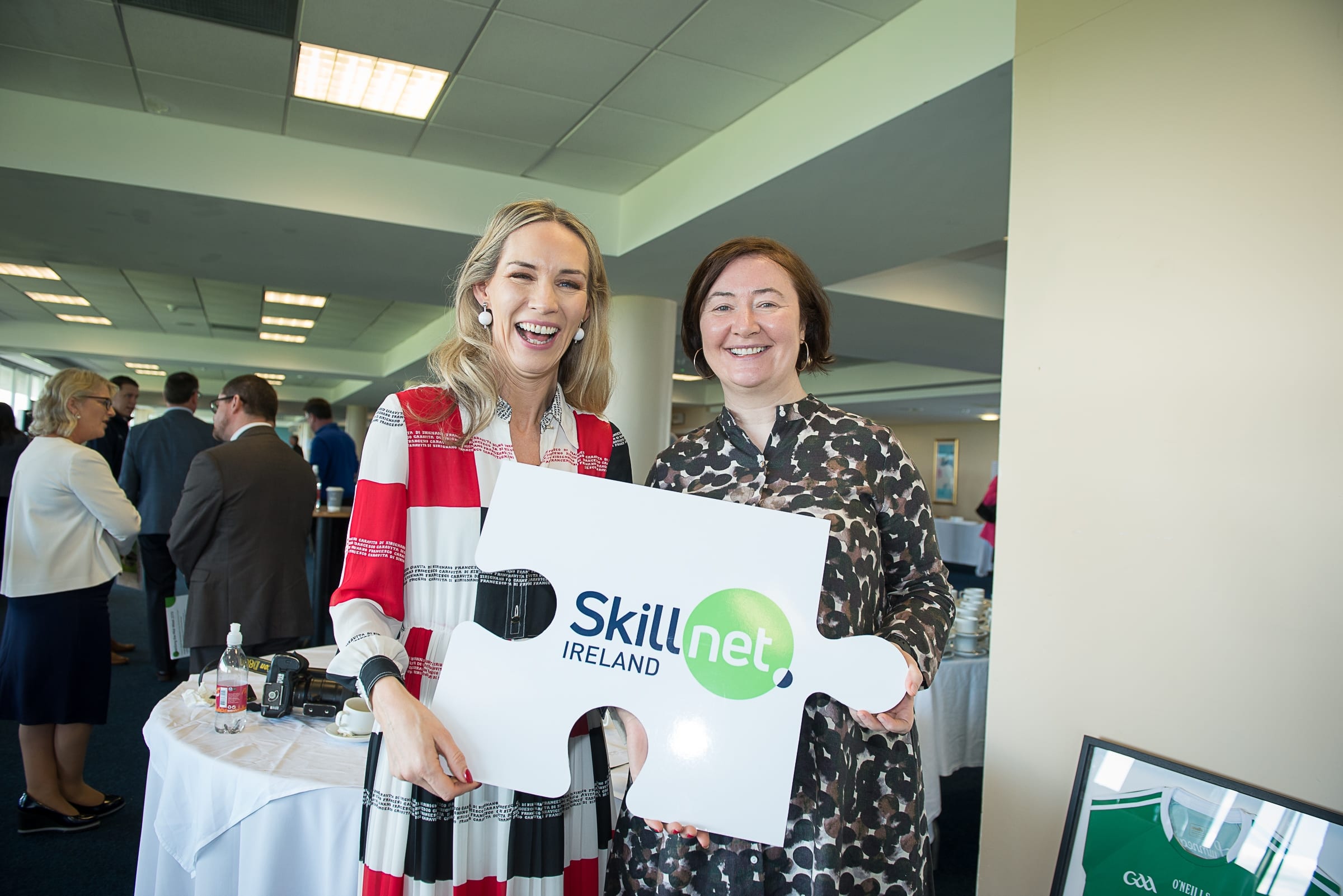 From Left to Right:  Upskilling the MidWest with John Kiely which took place on the 30th April in function room of the Limerick Racecourse: Dee Ryan - CEO Limerick Chamber, Tara Robinson - Limerick and Clare Education Board.