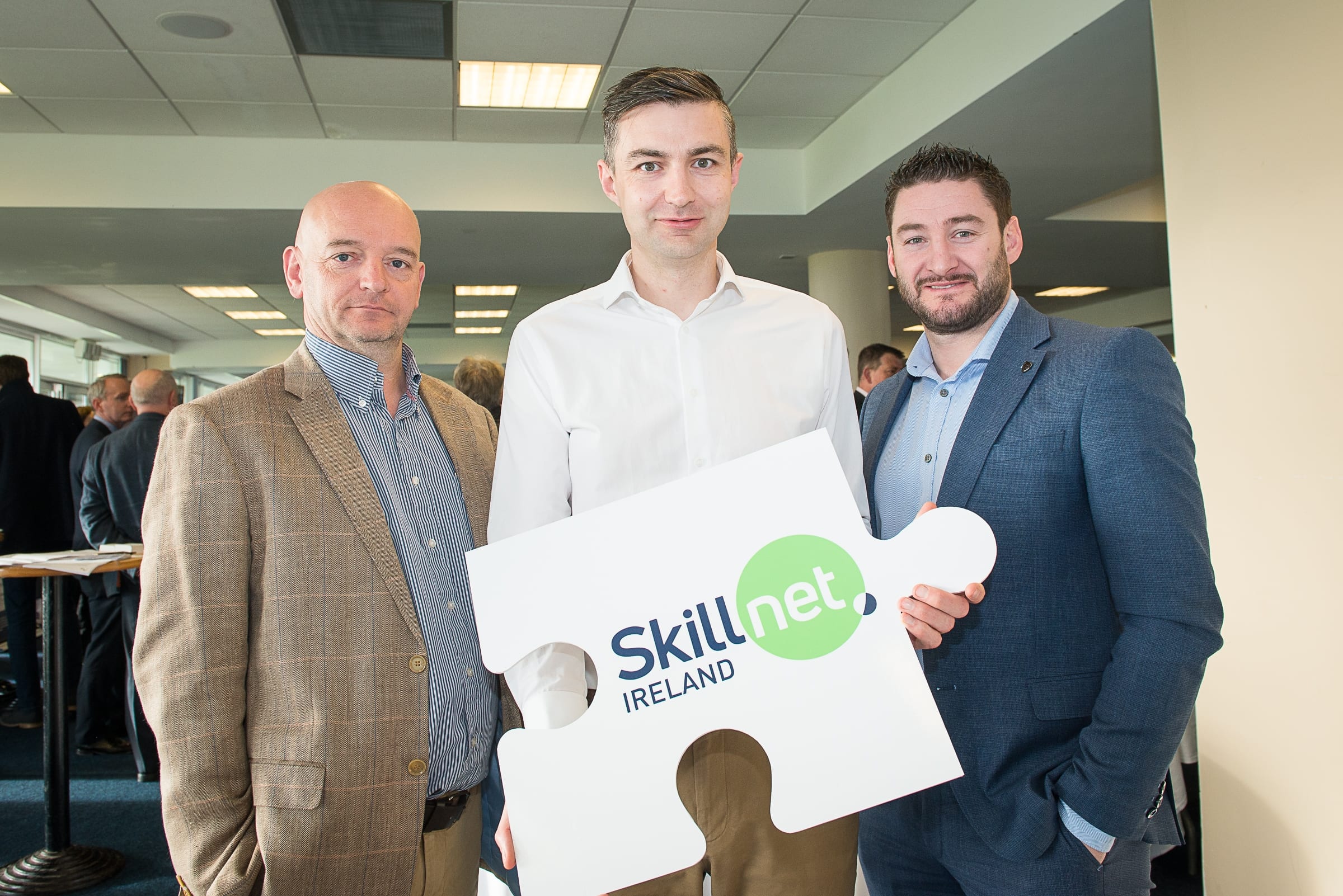 From Left to Right:  Upskilling the MidWest with John Kiely which took place on the 30th April in function room of the Limerick Racecourse: Fergus Chawke - Employmum, Rory Corbett - Azon Recruitment, Keith Mathews  - Metis Ireland.