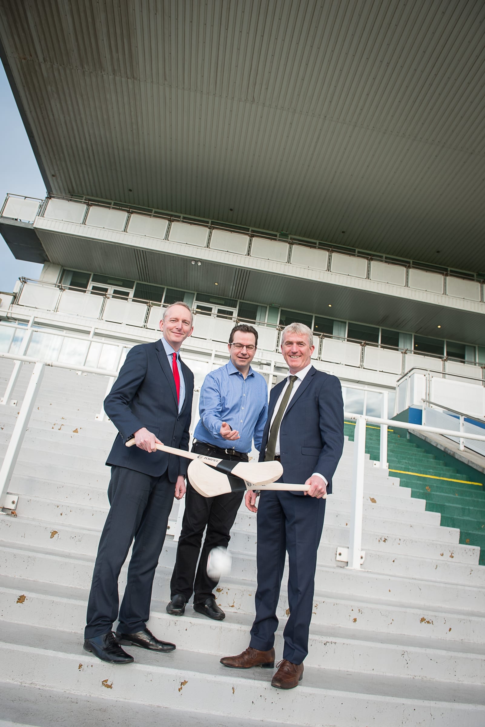 From Left to Right:  Upskilling the MidWest with John Kiely which took place on the 30th April in function room of the Limerick Racecourse: Dave Flynn - Skillnet Ireland / Speaker, Damien Walsh- Engineering Director, ON Semiconductor / Speaker, John Kiely - Limerick Hurling Manager / Keynote Speaker,