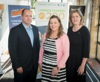 Donnacha McNamara- LIT, Ursula Mackenzie - Employability Limerick, Helen O\'Donnell- Limerick Chamber Board Member