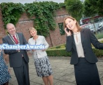 from left to right: Dr. Maria Hinfelaar, President LIT, Main Award Sponsor, Cathal Treacy, Limerick Chamber President, Julie Sinnamon, CEO Enterprise Ireland, Maria Kelly - CEO Limerick Chamber