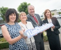 from left to right: Dr. Maria Hinfelaar, President LIT, Main Award Sponsor, Cathal Treacy, Limerick Chamber President, Julie Sinnamon, CEO Enterprise Ireland, Maria Kelly - CEO Limerick Chamber