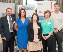 from left to right: Karl Daly - Metis Life, Mary Shine - University of Limerick , Miriam O\'Brien- Action Point, Órlaith Borthwick -Limerick Chamber, Karl Dowling- Action Point