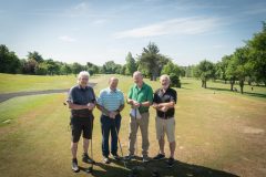 no repro fee: 2025 LIMERICK CHAMBER GOLF CLASSIC which took place on the 22nd May in Limerick Golf Club, Ballysheedy, sponsored by Flynn/ Construction Managers and Contractors. From Left to Right: David O’Connor, Paddy Byrnes, Tom Collins, Tom Treacy, repenting Croom Precision Engineering.