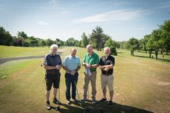no repro fee: 2025 LIMERICK CHAMBER GOLF CLASSIC which took place on the 22nd May in Limerick Golf Club, Ballysheedy, sponsored by Flynn/ Construction Managers and Contractors. From Left to Right: David O’Connor, Paddy Byrnes, Tom Collins, Tom Treacy, repenting Croom Precision Engineering.
