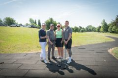 no repro fee: 2025 LIMERICK CHAMBER GOLF CLASSIC which took place on the 22nd May in Limerick Golf Club, Ballysheedy, sponsored by Flynn/ Construction Managers and Contractors. From Left to Right: Mary Conlon, Paul Darcy, Elaine Morris, Patrick Ryan representing National Learning Centre.