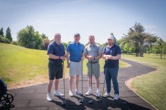 no repro fee: 2025 LIMERICK CHAMBER GOLF CLASSIC which took place on the 22nd May in Limerick Golf Club, Ballysheedy, sponsored by Flynn/ Construction Managers and Contractors. From Left to Right: Michael O’Connor, Neil Carroll, Kieran O’Connor, Paul Hammond representing BOI.
